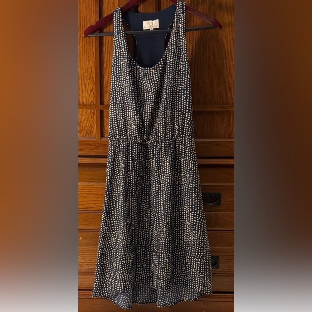 Collective Concepts Katelynn Polka Dot Sleeveless Racerback Midi Dress DS2616-16